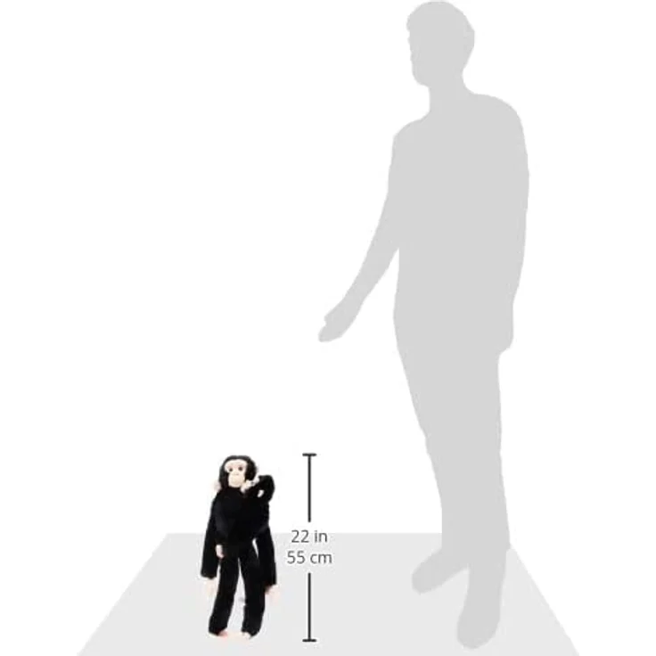 Wild Republic 15265 - Plüschtier - Hanging Monkey - Schimpanse, Mama mit Baby, 51 cm – Bild 5