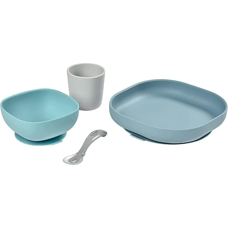 Beaba Silikon Geschirrset Jungle Blau Blau 2 - Preisvergleich – Bild 2