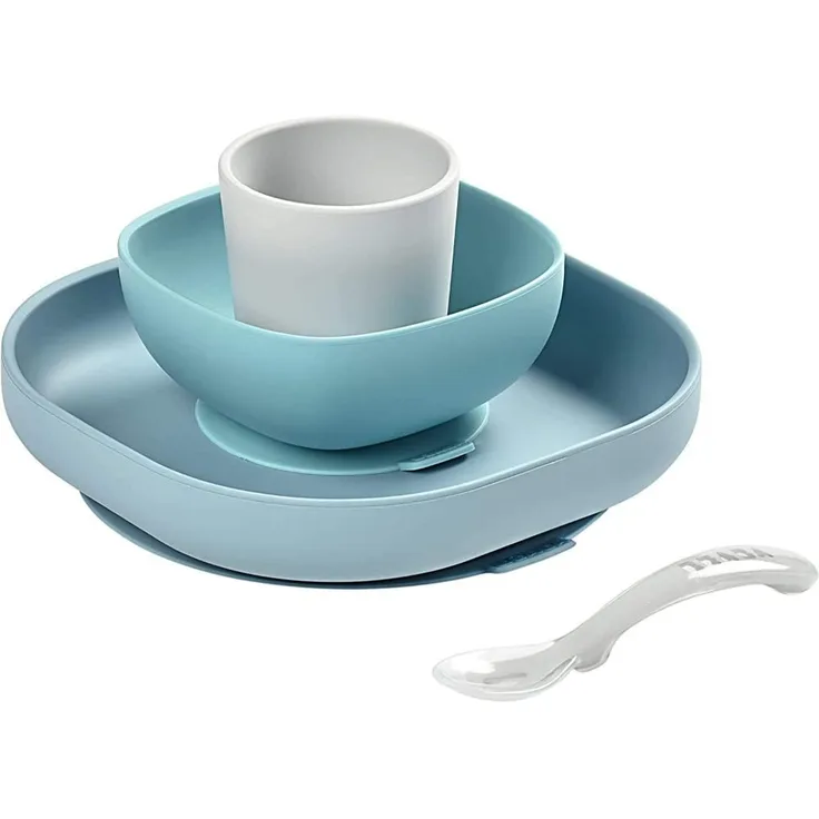 Beaba Silikon Geschirrset Jungle Blau Blau 2 - Preisvergleich