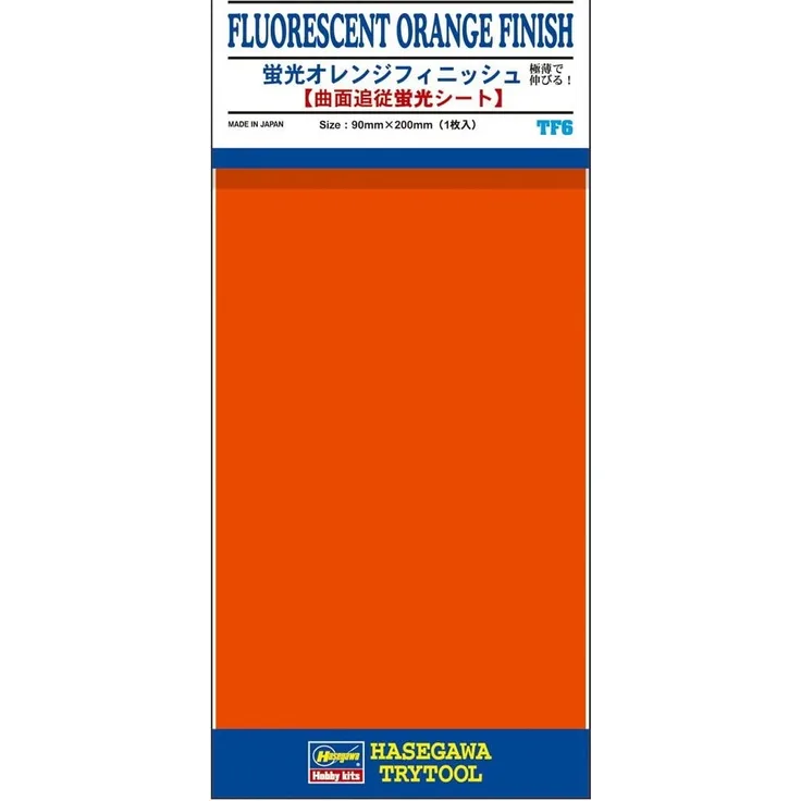 Hasegawa TF6 Klebefolie, Fluoreszierendes Orange, 90x200 mm