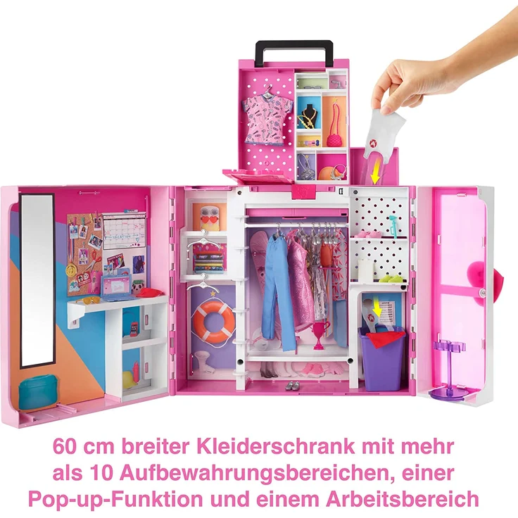 Mattel Barbie Traumkleiderschrank mit Puppe, Moden & Accessoires – Bild 3
