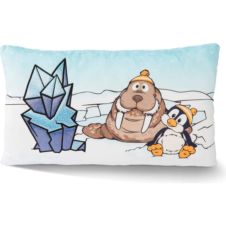NICI 45741 Kuschel-Kissen Pinguin Peppi und Walross Walbo Wabbel 43 x 25 cm – Das süße Plüschkissen für Jungen, Mädchen, Babys und Kuscheltierliebhaber – ideal für Zuhause, Kindergarten oder unterwegs – Bild 1