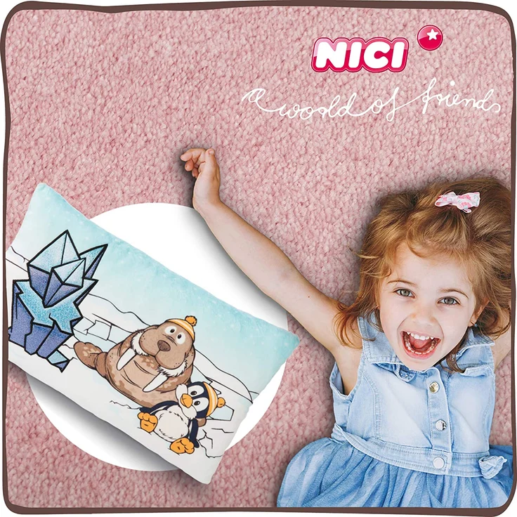 NICI 45741 Kuschel-Kissen Pinguin Peppi und Walross Walbo Wabbel 43 x 25 cm – Das süße Plüschkissen für Jungen, Mädchen, Babys und Kuscheltierliebhaber – ideal für Zuhause, Kindergarten oder unterwegs – Bild 6