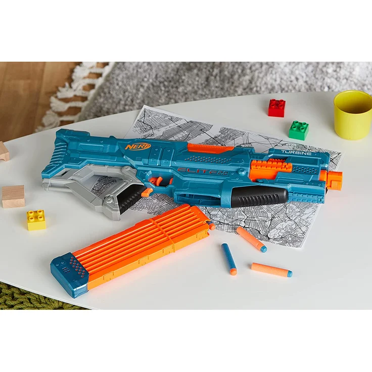 Nerf Elite 2 Turbine CS-18 motorisierter Blaster, 36 Nerf Darts, 18-Dart Clip-Magazin, mit Erweiterungsoptionen, frustfreie Verpackung – Bild 7
