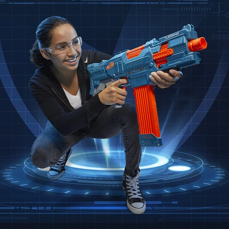 Nerf Elite 2 Turbine CS-18 motorisierter Blaster, 36 Nerf Darts, 18-Dart Clip-Magazin, mit Erweiterungsoptionen, frustfreie Verpackung – Bild 6