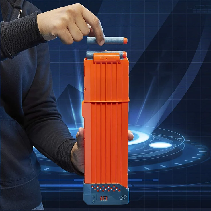 Nerf Elite 2 Turbine CS-18 motorisierter Blaster, 36 Nerf Darts, 18-Dart Clip-Magazin, mit Erweiterungsoptionen, frustfreie Verpackung – Bild 4