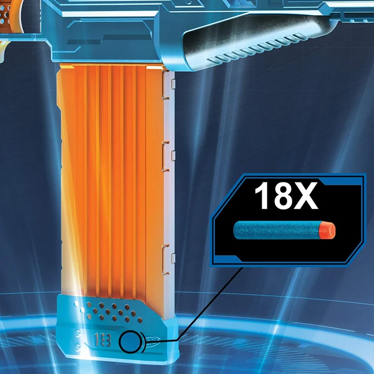 Nerf Elite 2 Turbine CS-18 motorisierter Blaster, 36 Nerf Darts, 18-Dart Clip-Magazin, mit Erweiterungsoptionen, frustfreie Verpackung – Bild 3