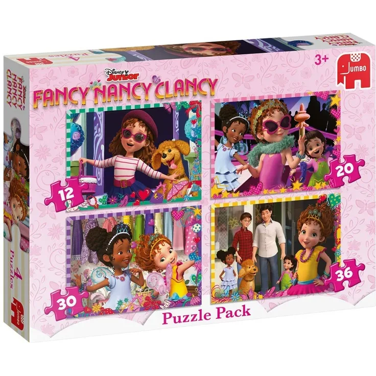 Jumbo 19760 Disney Fancy Nancy-4-in-1 Puzzle, Mehrfarbig