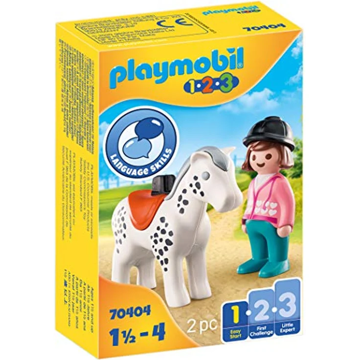 PLAYMOBIL 1.2.3 70404 'Reiterin mit Pferd', 2 Teile, ab 1,5 Jahren – Bild 1
