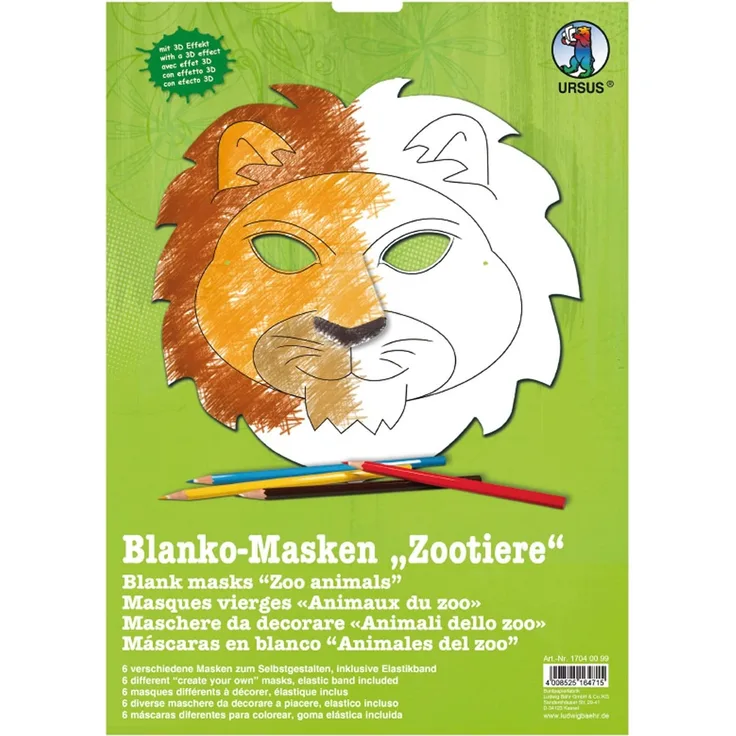 URSUS Blanko-Masken "Zooiere"