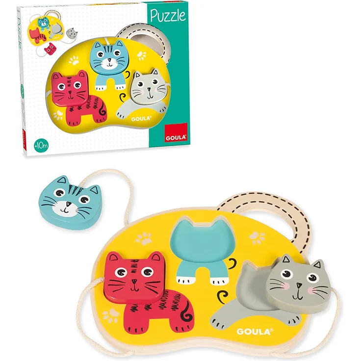Goula D53460 Holzpuzzle 3 Katzen