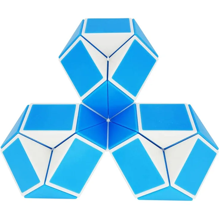 EACHHAHA 24 Blöcke Magischer Schlangenwürfel Spielzeug Magic Snake Magisches Schlangenrätsel Snake Cube für Kinder und Erwachsene-mitgebsel Kindergeburtstag(Blau*1)