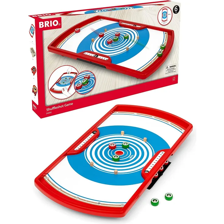 BRIO 34090 Shuffleshot - Spannendes Geschicklichkeitsspiel für 1-4 Spieler - Empfohlen ab 6 Jahren