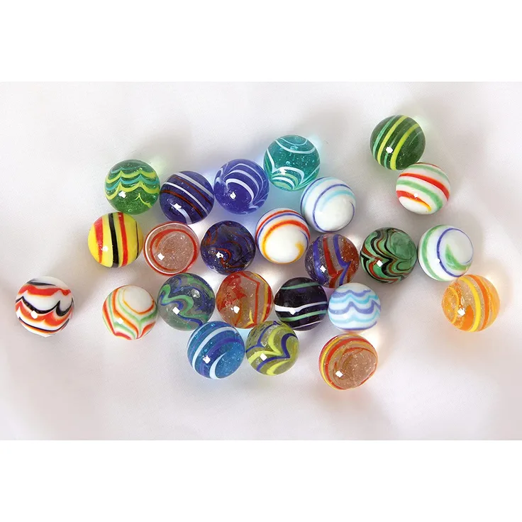 Glasmurmeln Streifenmix 20mm 24-tlg.