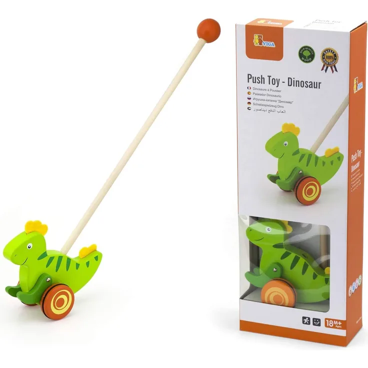 Schubstift Dinosaurier Junior 56 Cm Aus Grünem Holz