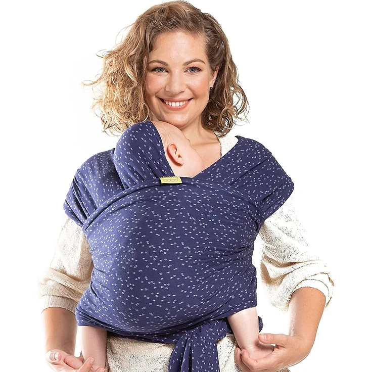 Boba Baby Tragetuch Neugeborene - Plum Ikat - Elastisches Babytragetuch und Stilltuch für Unterwegs - Einfach zu binden - Babytrage Neugeborene ab Geburt bis 16kg – Bild 1