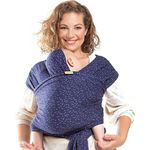 Boba Baby Tragetuch Neugeborene - Plum Ikat - Elastisches Babytragetuch und Stilltuch für Unterwegs - Einfach zu binden - Babytrage Neugeborene ab Geburt bis 16kg