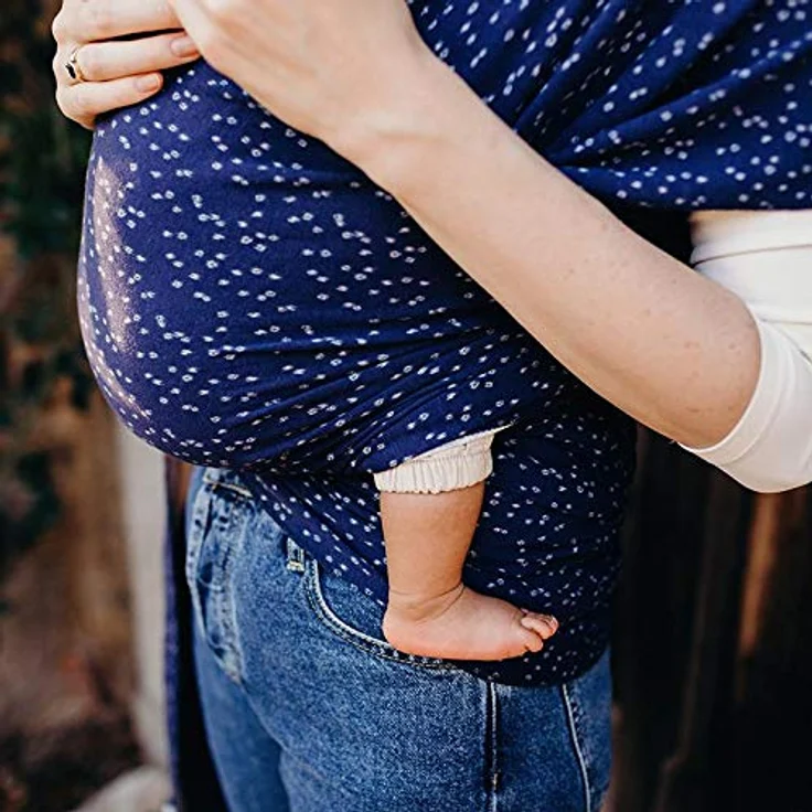 Boba Baby Tragetuch Neugeborene - Plum Ikat - Elastisches Babytragetuch und Stilltuch für Unterwegs - Einfach zu binden - Babytrage Neugeborene ab Geburt bis 16kg – Bild 7