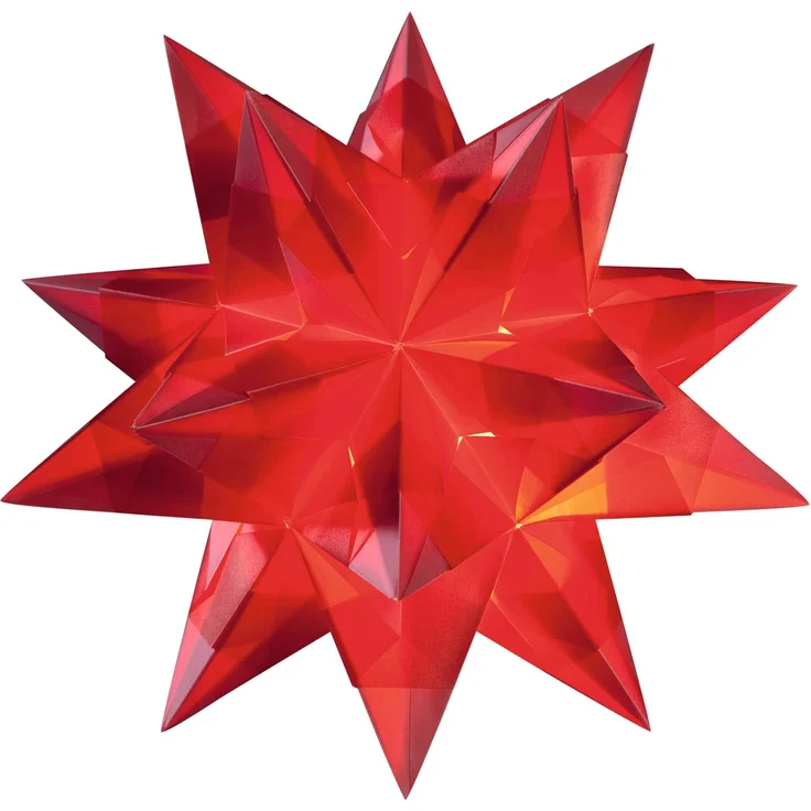 folia 820/1515 - Bastelset Bascetta Stern, Transparent rot, 15 x 15 cm, 32 Blatt, fertige Größe des Papiersterns ca. 20 cm, mit ausführlicher Anleitung - ideal zur zeitlosen Dekoration – Bild 2