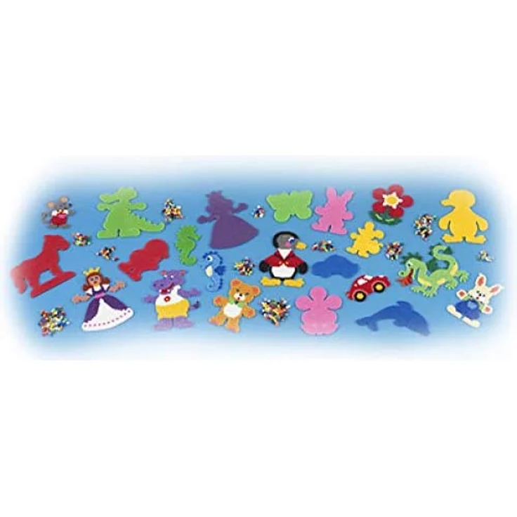 Hama Perlen 4570 Small Mixed pegboard Blister Stiftplatten klein für Midi Perlen, Viereck, Kreis, Herz, Stern und Sechseck, 5er Set, bunt, Einheitsgröße – Bild 2