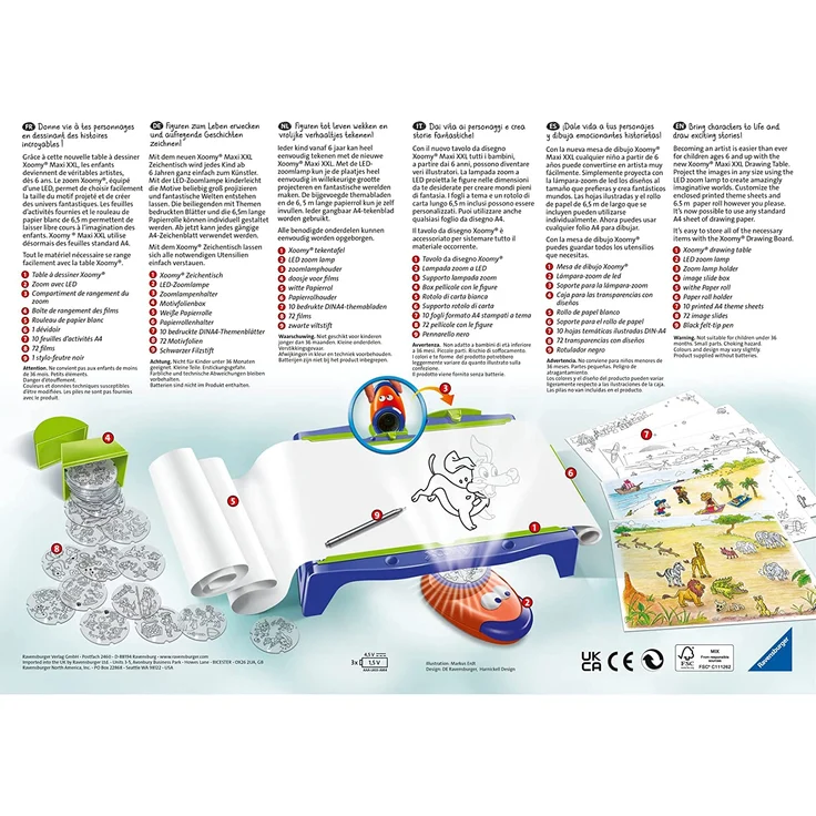 Ravensburger Xoomy Maxi A4 18142 - Zeichnen und Malen lernen für Kinder ab 6 Jahren, Über 300 Motiven und 6,5m Papierrolle für unendlichen Zeichenspaß [Exklusiv bei Amazon] - Preisvergleich – Bild 3