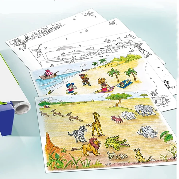 Ravensburger Xoomy Maxi A4 18142 - Zeichnen und Malen lernen für Kinder ab 6 Jahren, Über 300 Motiven und 6,5m Papierrolle für unendlichen Zeichenspaß [Exklusiv bei Amazon] - Preisvergleich – Bild 5