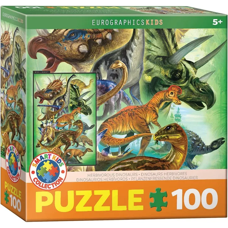 Eurographics 6100-0360 Pflanzenfressende Dinosaurier 100 Teile Puzzle
