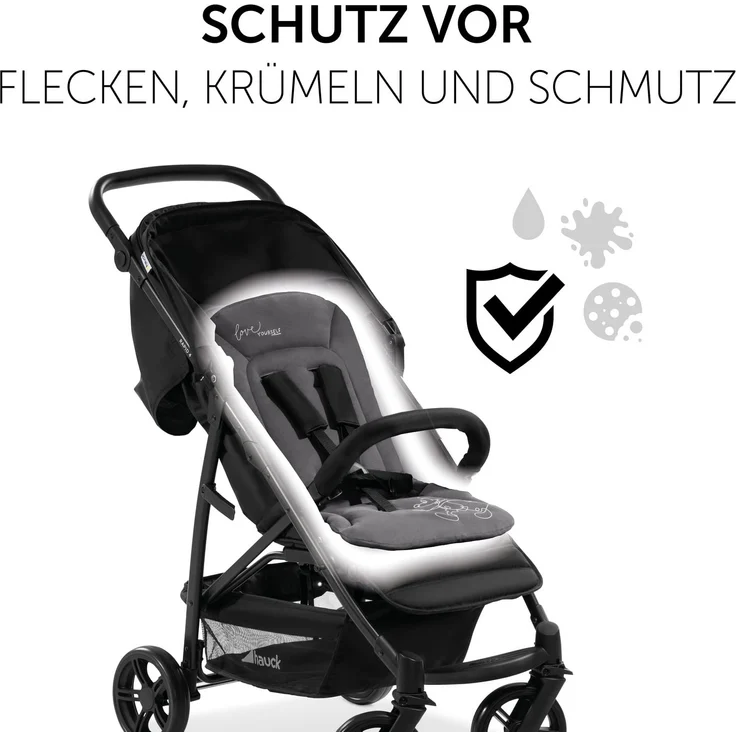 Hauck Universal Sitzauflage für Buggys, Kinderwagen, Fahrradanhänger, Baumwolle, Atmungsaktiv, Weich, Einfache Befestigung ,Sommer & Winter, Mickey Mouse Schwarz – Bild 6