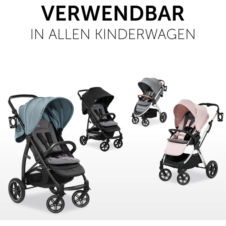 Hauck Universal Sitzauflage für Buggys, Kinderwagen, Fahrradanhänger, Baumwolle, Atmungsaktiv, Weich, Einfache Befestigung ,Sommer & Winter, Mickey Mouse Schwarz – Bild 2