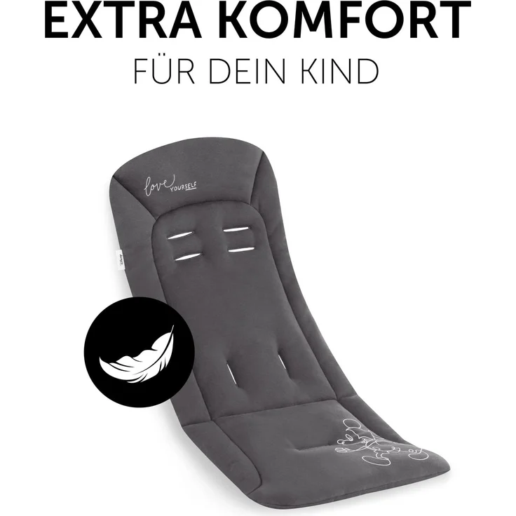 Hauck Universal Sitzauflage für Buggys, Kinderwagen, Fahrradanhänger, Baumwolle, Atmungsaktiv, Weich, Einfache Befestigung ,Sommer & Winter, Mickey Mouse Schwarz – Bild 4