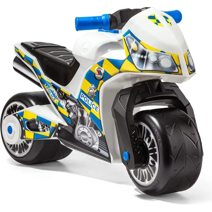 Motorrad-Aufsitz Molto Cross, ab 18 Monaten, geländegängig, Hightech-Spielzeugdekoration, löst Sich Nicht ab. Sportliches und einzigartiges Design (Mehrfarbig - Police Weiß) – Bild 3