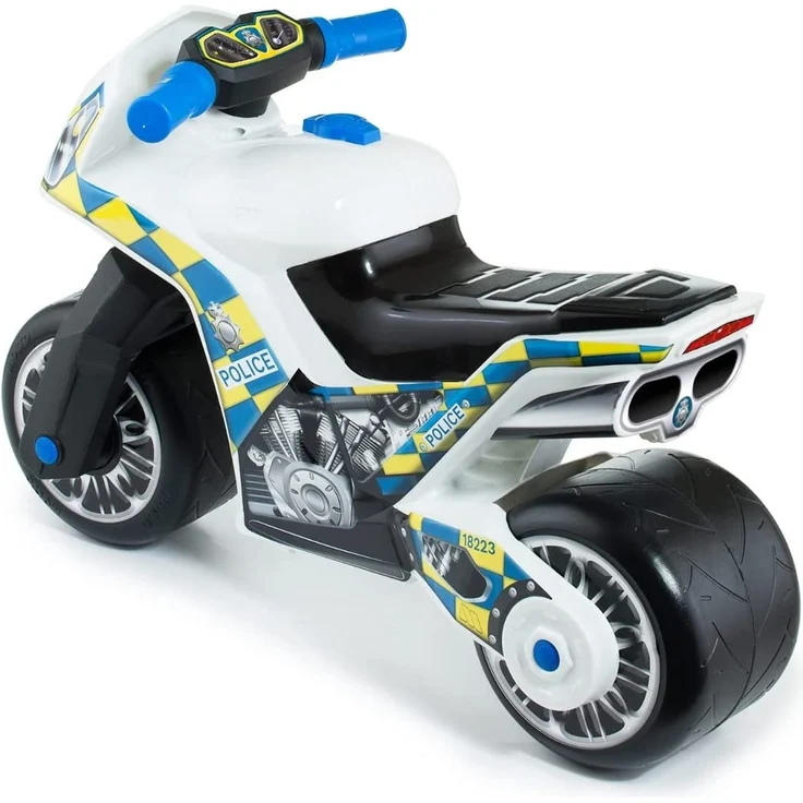 Motorrad-Aufsitz Molto Cross, ab 18 Monaten, geländegängig, Hightech-Spielzeugdekoration, löst Sich Nicht ab. Sportliches und einzigartiges Design (Mehrfarbig - Police Weiß) – Bild 6