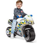 Motorrad-Aufsitz Molto Cross, ab 18 Monaten, geländegängig, Hightech-Spielzeugdekoration, löst Sich Nicht ab. Sportliches und einzigartiges Design (Mehrfarbig - Police Weiß)