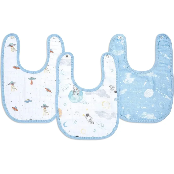 aden + anais™ essentials Baumwoll-Musselin-Lätzchen space explorers 3er Pack