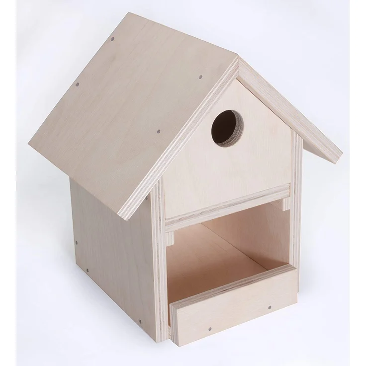 Pebaro 466 Holzbauset Vogelhaus mit 9 unbehandelten Birkenholzplatten, Hammer und Nägeln, perfekte Geschenkidee für Hobby-Handwerker - Preisvergleich – Bild 3