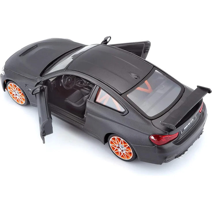Bauer Spielwaren BMW M4 GTS: Originalgetreues Modellauto 1:24, mit Abgasanlage, bewegliche Türen, Koffer-/Motorraum zum Öffnen, 20 cm, grau (531246) – Bild 5