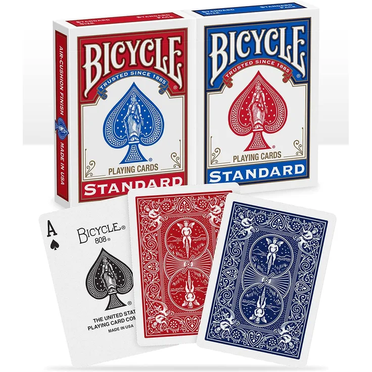 Bicycle® Originals Spielkarten – Bicycle® Kartendeck Standard 2er-Pack Rot & Blau/ Rommee Karten, Pokerkarten, Skatkarten, Zauberkarten/ Klassische Rider Back Rückseite/ hochwertiges Kartenspiel