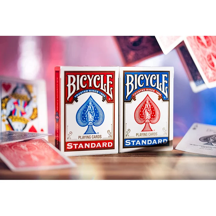 Bicycle® Originals Spielkarten – Bicycle® Kartendeck Standard 2er-Pack Rot & Blau/ Rommee Karten, Pokerkarten, Skatkarten, Zauberkarten/ Klassische Rider Back Rückseite/ hochwertiges Kartenspiel – Bild 2
