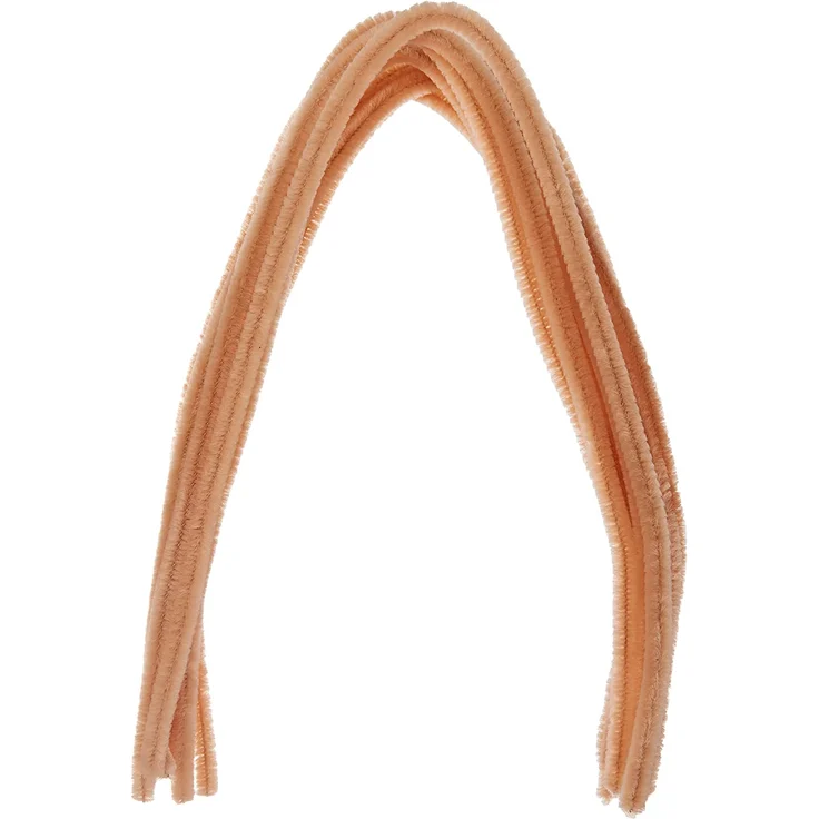 folia 77842 - Chenilledraht, Pfeifenputzer, 10 Stück in hellbeige, Durchmesser 8 mm und 50 cm lang, ideal für Kinder zum Basteln und Gestalten von Tieren, Figuren und anderen Formen – Bild 1