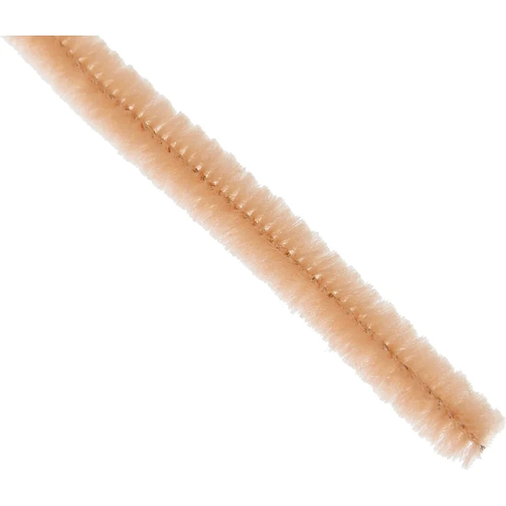 folia 77842 - Chenilledraht, Pfeifenputzer, 10 Stück in hellbeige, Durchmesser 8 mm und 50 cm lang, ideal für Kinder zum Basteln und Gestalten von Tieren, Figuren und anderen Formen – Bild 3