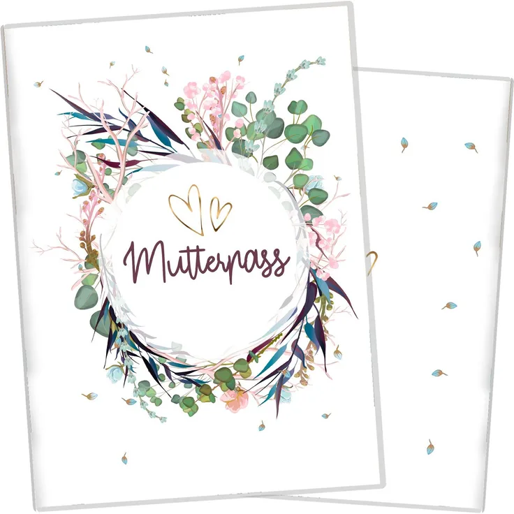 Cozy Racoon 3-teilige Mutterpasshülle für den deutschen Mutterpass | Hochwertige Hülle für deinen Mutterpass | Design Flower Party (ohne Personalisierung)