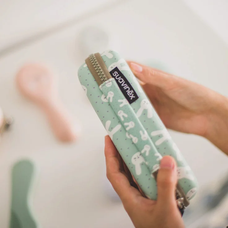 Suavinex, Baby Maniküre-Set mit Bürste, Kamm, Zahnbürste, Schere, Feile, Nagelknipser, Farbe Grün – Bild 14