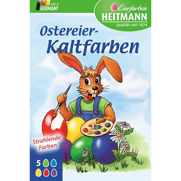 Färbetabletten für Ostereier, Kaltfarben, Eierfarben, 5 Farben für Ostern – Bild 1