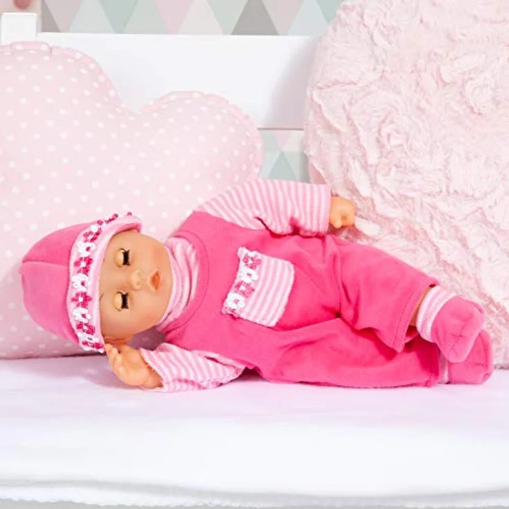 Bayer Design 9380003 Babypuppe First Words mit Schlafaugen, 24 Babylaute, 38 cm, pink – Bild 4