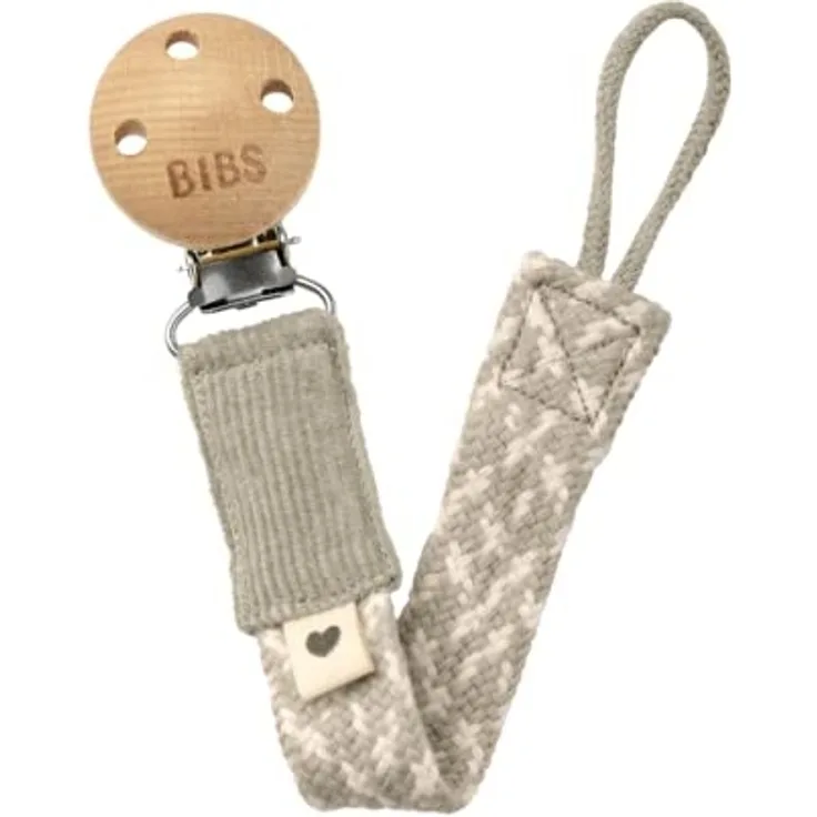 Bibs BIBS PACIFIER BRAID dummy holder 100% GOTS organic cotton Sand/Ivory
