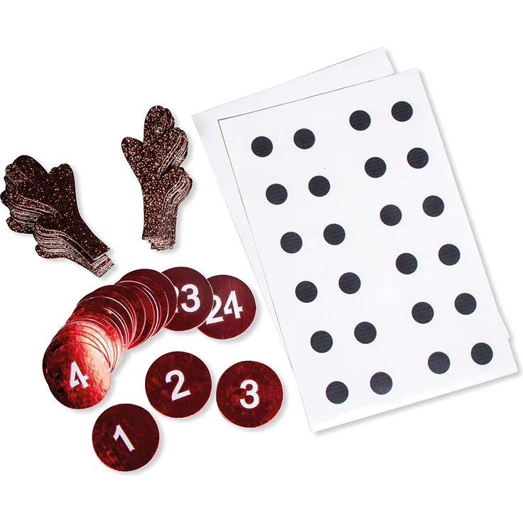 Rayher 46560000 Adventskalender Zubehör: Rudolf Rentier, SB-Btl 1Set, Sticker, Normal