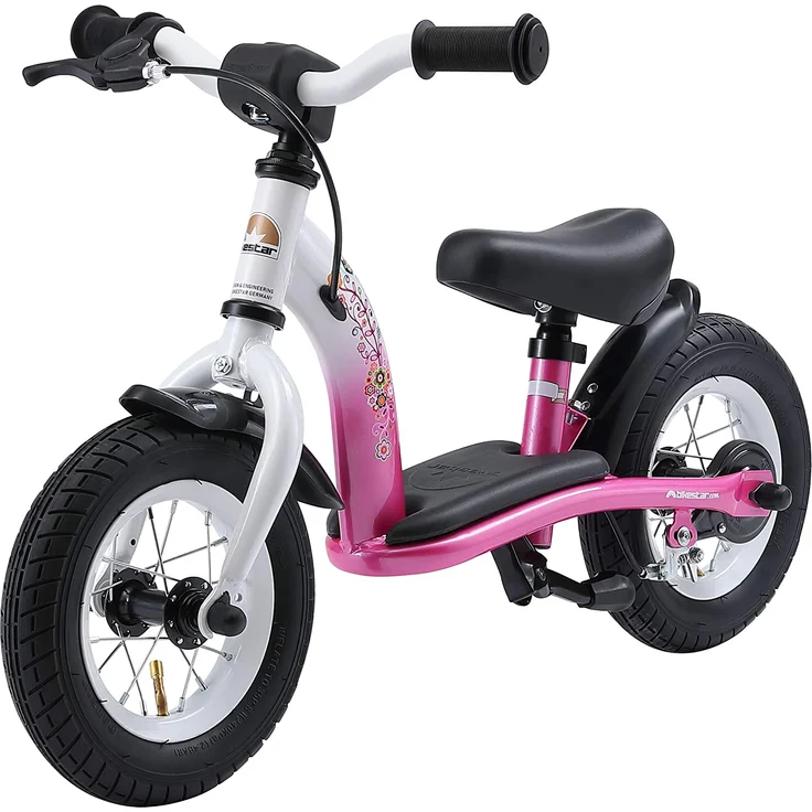 BIKESTAR '10 Zoll Classic Kinderlaufrad', ab 2 Jahren, höhenverstellbarer Lenker und Sattel, inkl. Seitenständer, pink/weiß – Bild 9