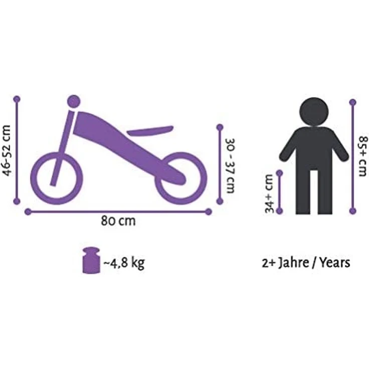 BIKESTAR '10 Zoll Classic Kinderlaufrad', ab 2 Jahren, höhenverstellbarer Lenker und Sattel, inkl. Seitenständer, pink/weiß – Bild 6