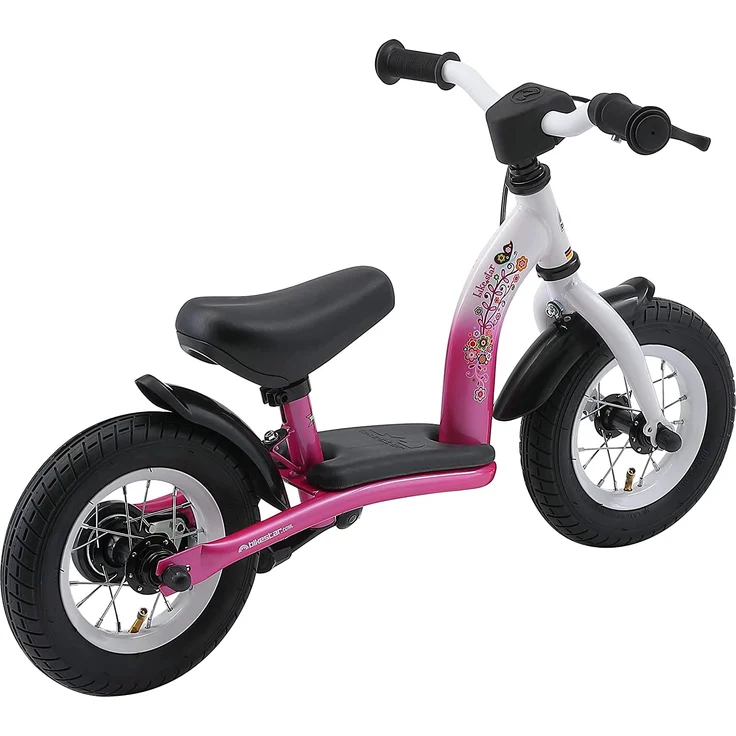 BIKESTAR '10 Zoll Classic Kinderlaufrad', ab 2 Jahren, höhenverstellbarer Lenker und Sattel, inkl. Seitenständer, pink/weiß – Bild 3