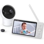 eufy Security SpaceView Babyphone mit 5 Zoll LCD-Display, 720 HD, 140m Reichweite, Weitwinkelobjektiv, präzise Nachtsicht, beidseitige Audiofunktion, 2900mAh Akku, Temperatursensor, smarte Meldungen